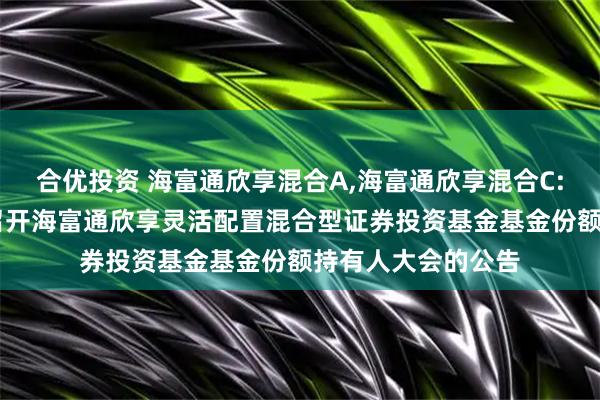 合优投资 海富通欣享混合A,海富通欣享混合C: 关于以通讯方式召开海富通欣享灵活配置混合型证券投资基金基金份额持有人大会的公告